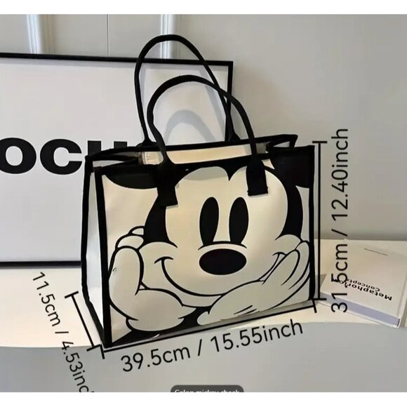 Mickey Large Capacity Canvas Fashion Cartoon Commuter Shoulder Bag Cute Handbag - Picture 1 of 6